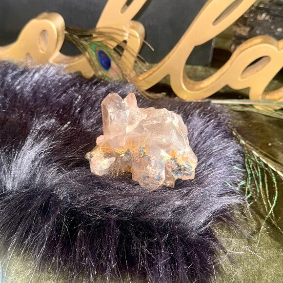 Premier Brazilian Rutilated Smokey Quartz & Tourmaline Showpiece 320 g, 4″×2.5″ - Picture 5 of 7